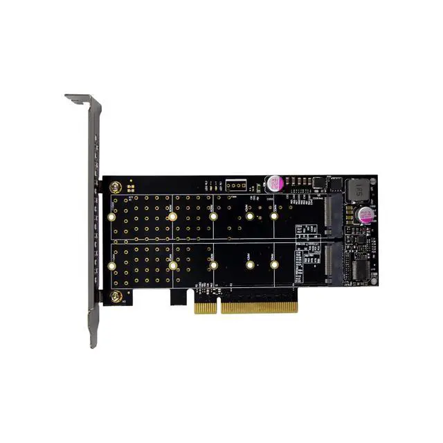 Alt view image 4 of 7 - JVFYI PCIe x8 2-Port Hyper M.2 NVMe SSD Adapter
