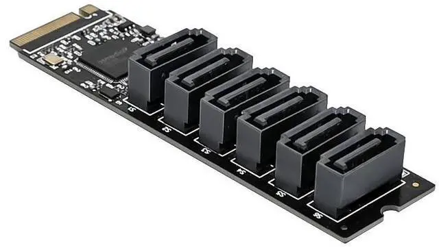 Alt view image 5 of 7 - JVFYI M.2 ASM1166 SATAIII 6-Channel Expansion card