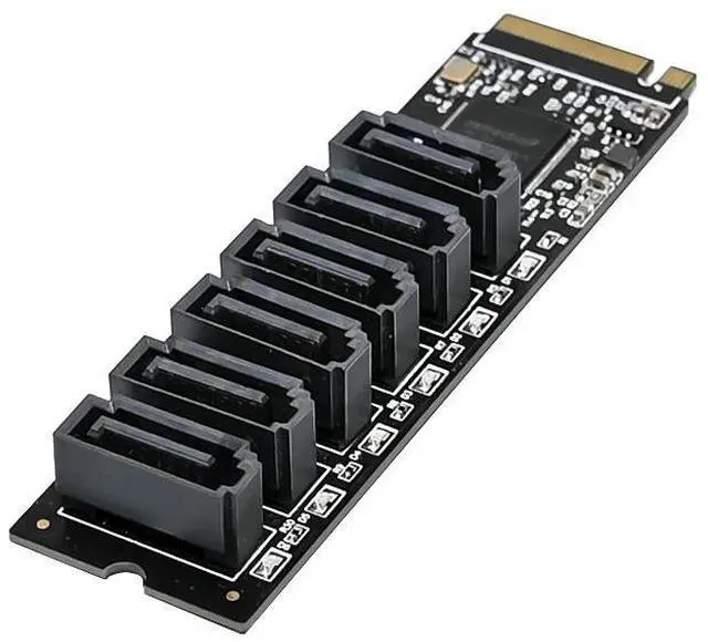 Alt view image 6 of 7 - JVFYI M.2 ASM1166 SATAIII 6-Channel Expansion card