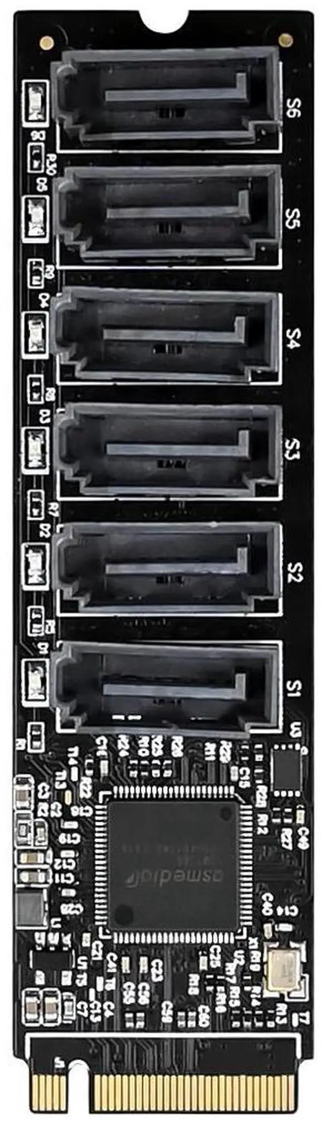 Alt view image 3 of 7 - JVFYI M.2 ASM1166 SATAIII 6-Channel Expansion card