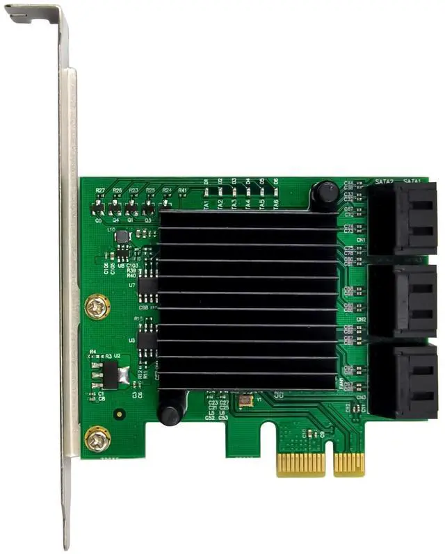 Alt view image 4 of 7 - JVFYI PCIe ASM1061&JMB575 SATAIII 6-Port Expansion card