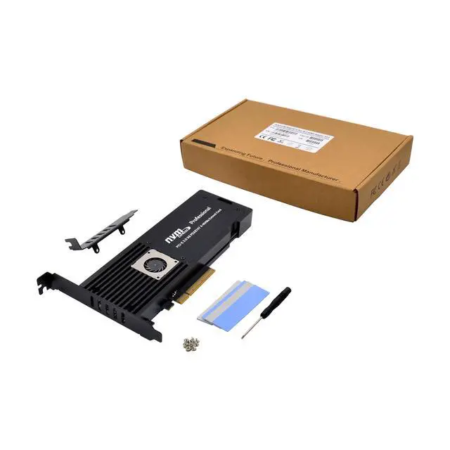 Alt view image 6 of 7 - JVFYI PCIe x8 PEX8747 4-Port M.2 NVMe SSD Adapter