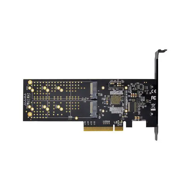 Alt view image 3 of 7 - JVFYI PCIe x8 PEX8747 4-Port M.2 NVMe SSD Adapter