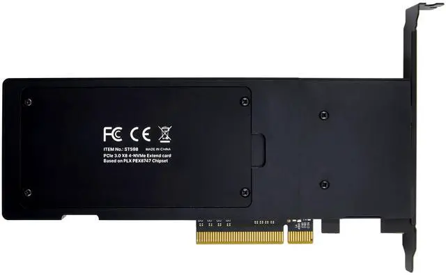 Alt view image 5 of 7 - JVFYI PCIe x8 PEX8747 4-Port M.2 NVMe SSD Adapter