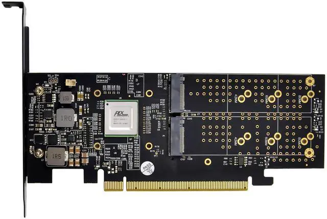 Alt view image 2 of 7 - JVFYI PCIe x16 PEX8747 4-Port M.2 NVMe SSD Adapter