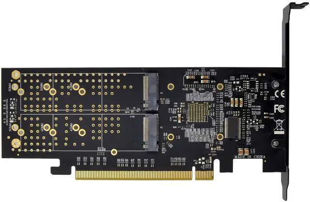 Alt view image 3 of 7 - JVFYI PCIe x16 PEX8747 4-Port M.2 NVMe SSD Adapter