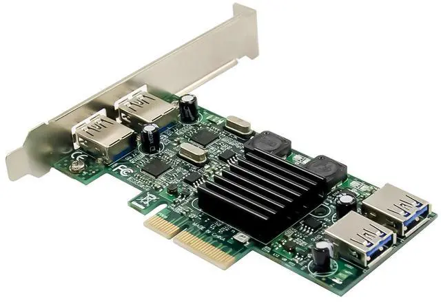 Alt view image 3 of 7 - JVFYI PCIe X4 uPD720202 4-port USB3.0 Expansion card