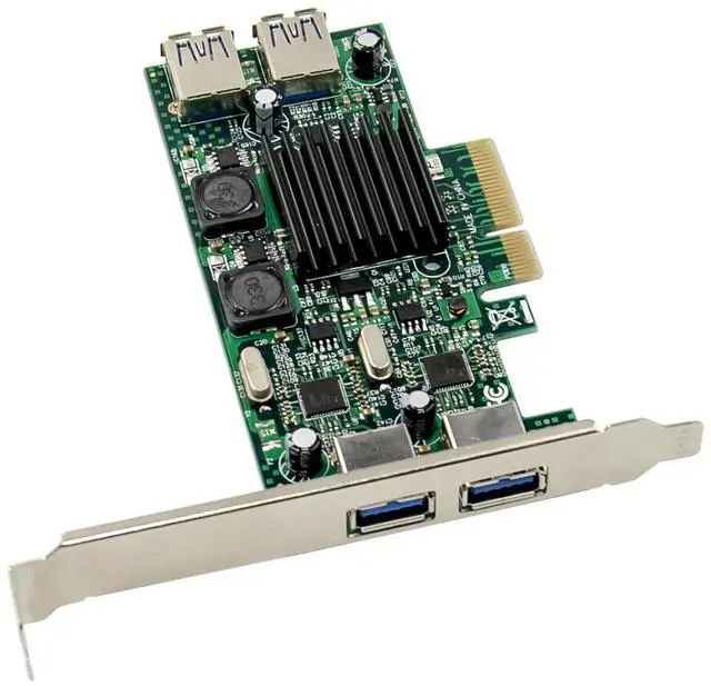 Alt view image 2 of 7 - JVFYI PCIe X4 uPD720202 4-port USB3.0 Expansion card