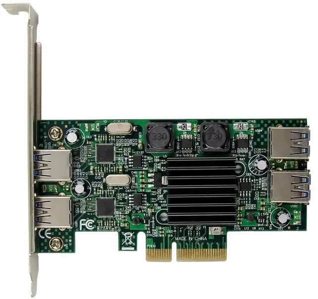 Alt view image 5 of 7 - JVFYI PCIe X4 uPD720202 4-port USB3.0 Expansion card