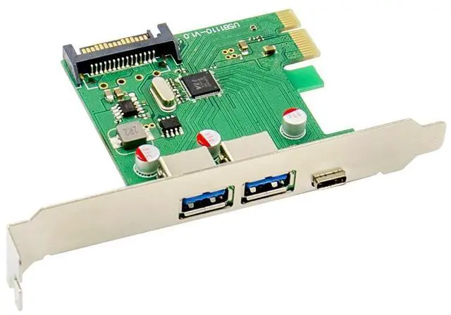 Alt view image 2 of 7 - JVFYI PCIe X1 VL805 USB3.0 Card 2A1C