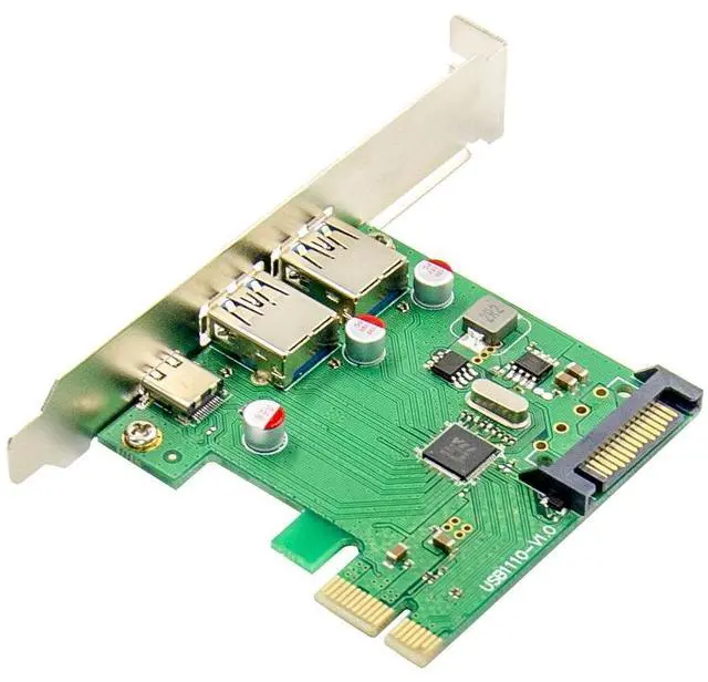 Alt view image 3 of 7 - JVFYI PCIe X1 VL805 USB3.0 Card 2A1C