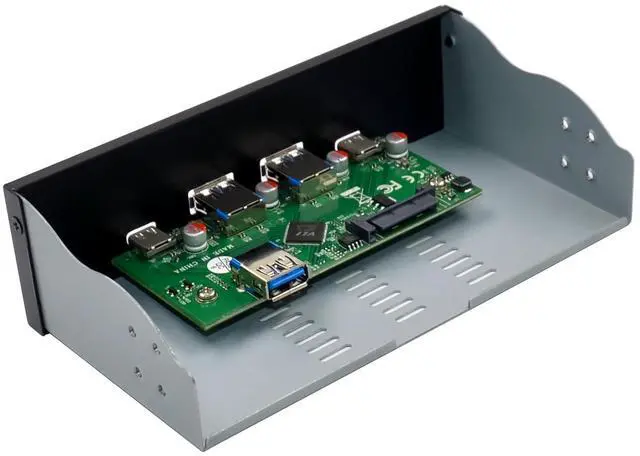 Alt view image 3 of 7 - JVFYI 5.25in Front Panel Type VL820 USB3.1 2A2C 10Gbps Adapter