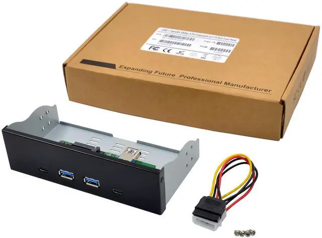 Alt view image 6 of 7 - JVFYI 5.25in Front Panel Type VL820 USB3.1 2A2C 10Gbps Adapter