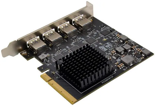 Alt view image 2 of 7 - JVFYI PCIe X8 ASM3142 4CH 10Gbps USB3.1-A Card