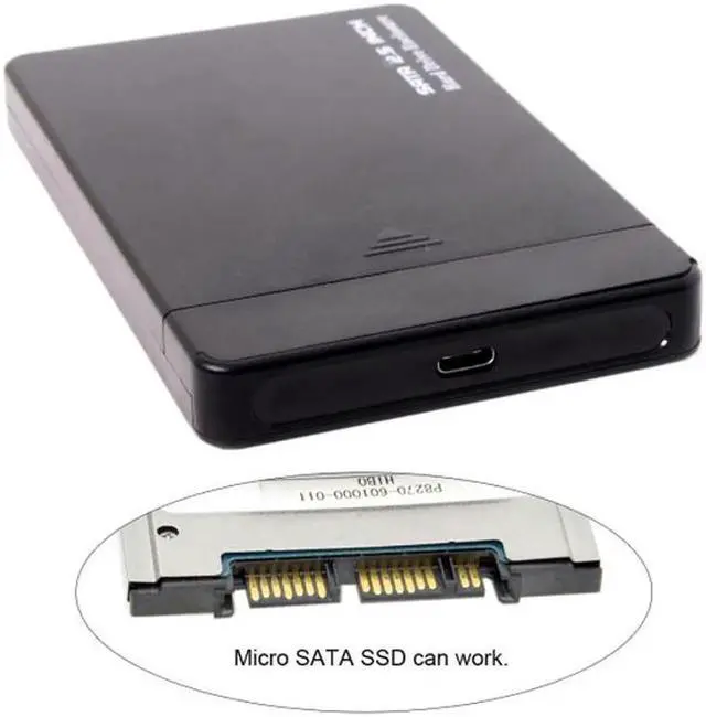 Alt view image 4 of 6 - JVFYI USB 3.1 Type-C USB-C to 1.8 inch Micro SATA 16pin 7+9 SSD to External Hard disk Enclosure