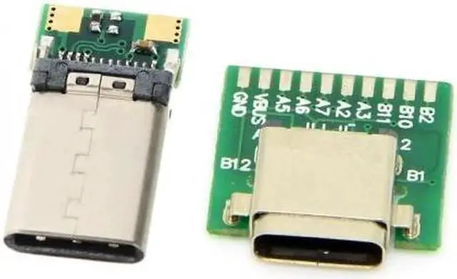 Main image of JVFYI DIY 24pin USB 3.1 Type C Male & Female Plug & Socket Connector SMT type with PC Board 1 set