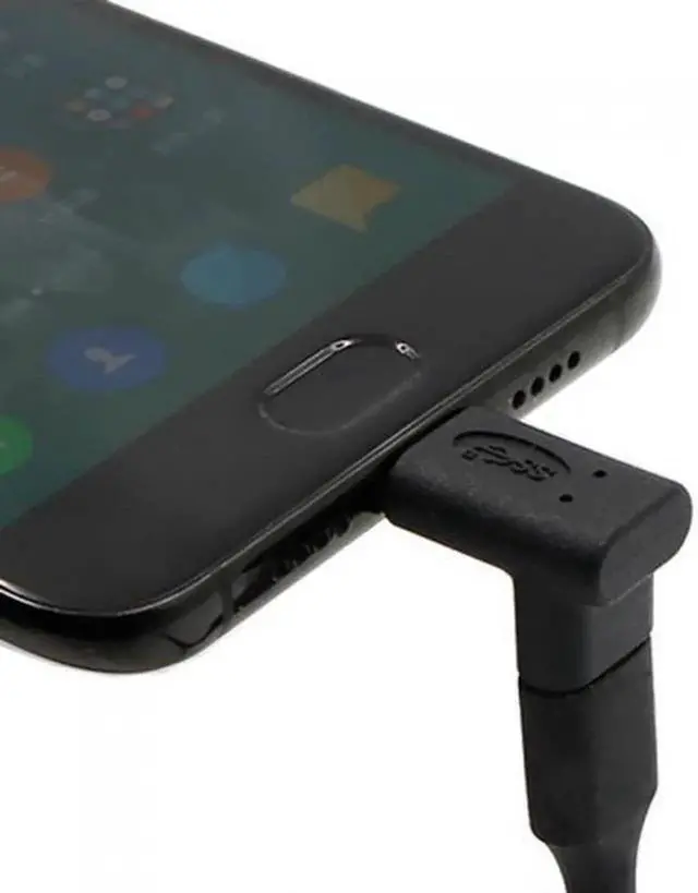 Alt view image 5 of 5 - JVFYI 90 Degree Up or Down Angled Reversible USB 3.1 Type-C Male to Female Extension Adapter for Laptop & Phone