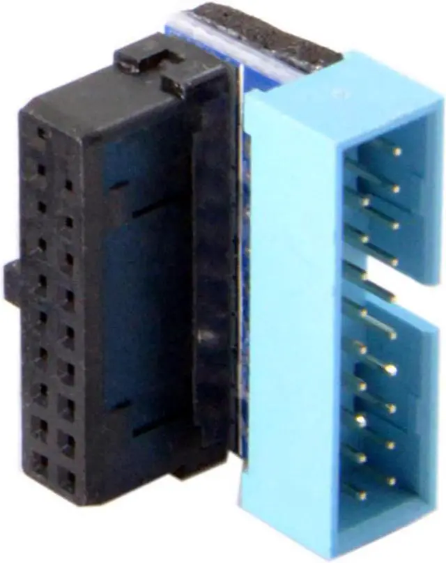 Alt view image 6 of 6 - JVFYI USB 3.0 20pin Male to Female Extension Adapter Up Angled 90 Degree for Motherboard Mainboard