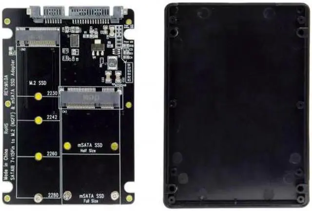 Alt view image 2 of 6 - JVFYI 2 in 1 Combo M.2 NGFF B-key & mSATA SSD to SATA 3.0 Adapter Converter Case Enclosure
