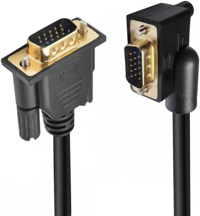 Main image of JVFYI 100CM 90 Degree Left Angled VGA RGB Male to Straight Male Extension Cable 3COAX+6C for Monitor Projector Computer