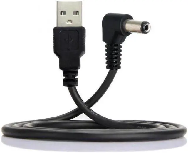 Alt view image 7 of 7 - JVFYI U2-184-RI USB 2.0 A Type Male to Right Angled 90 Degree 5.5 x 2.1mm DC 5V Power Plug Barrel Connector Charge Cable