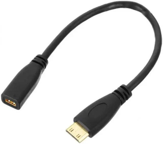 Alt view image 2 of 6 - JVFYI HD-077 Type D Micro HDMI v1.4 Socket Female to Type C Mini HDMI Male Convertor Adapter Cable 20cm