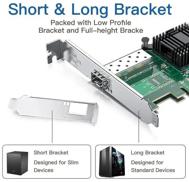 Alt view image 3 of 6 - JVFYI 10Gb SFP+ PCI-E Network Card NIC, Compare to Intel X520-DA1 (E10G42BTDA), with Intel 82599EN Chip, Single SFP+ Port, PCIe X8, Ethernet LAN Network Adapter Support Windows/Linux/VMware
