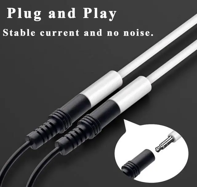 Alt view image 6 of 7 - JVFYI 9 inch Stereo (1/8 inch) 3.5mm 1 Female to 2 Females Y Splitter Audio Cable & Gender Changer