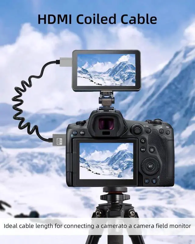 Alt view image 5 of 7 - JVFYI 4K Mini HDMI to HMDI Cable 2.2FT, Coiled HDMI to Mini HDMI Cable, Short HDMI Cable 2.0 4K@120Hz 18Gbps for Camera/Camcorder/HDTV/Tablet