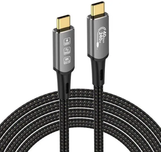Main image of JVFYI USB4 Cable, with Thunderbolt 4 Cable, 240W Charging, 40Gbps Data, 8K @ 60Hz 4K120Hz HDR, PD3.1, USB C to USB C Cable, M1 M2 M3 SSD Laptops Monitor 3M