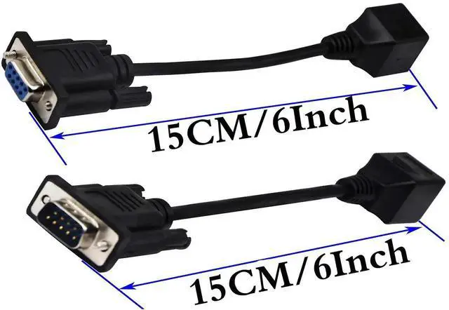 Alt view image 2 of 7 - JVFYI RJ45 to RS232 Cable, DB9 9-Pin Serial Port Female&Male to RJ45 Female Cat5/6 Ethernet LAN Console15CM/6Inch 2Pack