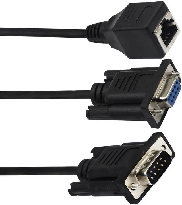 Alt view image 3 of 7 - JVFYI RJ45 to RS232 Cable, DB9 9-Pin Serial Port Female&Male to RJ45 Female Cat5/6 Ethernet LAN Console15CM/6Inch 2Pack