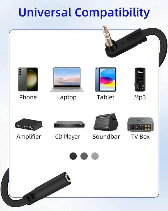 Alt view image 7 of 7 - JVFYI 3.5mm Flat Extension Audio Cable,90 Degree 3.5mm Male to Female Flat Headphone Jacks Audio Cable for Car Audio Systems,Home Speakers,Phones,2Pack(0.15M/0.49FT)