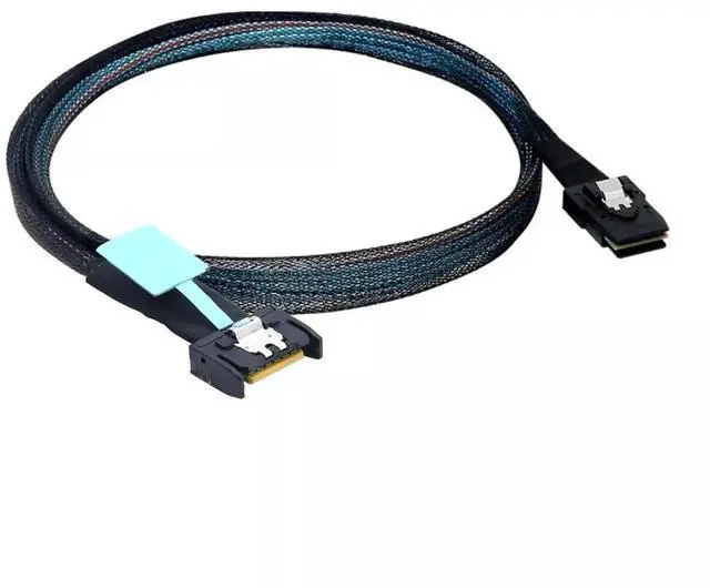 Alt view image 4 of 5 - JVFYI Gen5 MCIO Slimline SFF-8654 4i 38P to Mini SAS SFF-8087 Server Data Connection Cable 50CM