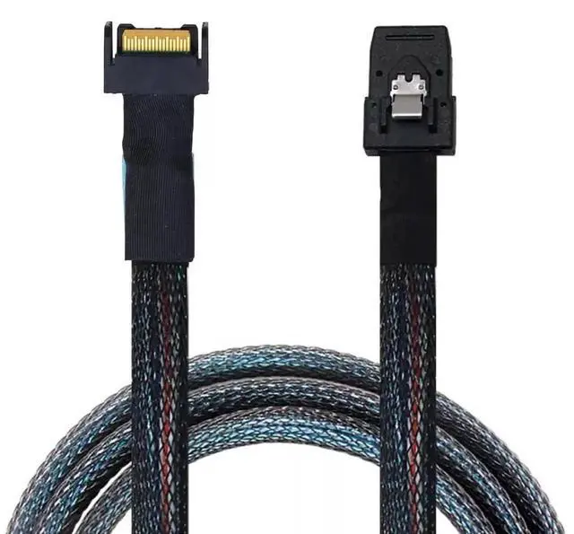 Alt view image 3 of 5 - JVFYI Gen5 MCIO Slimline SFF-8654 4i 38P to Mini SAS SFF-8087 Server Data Connection Cable 50CM