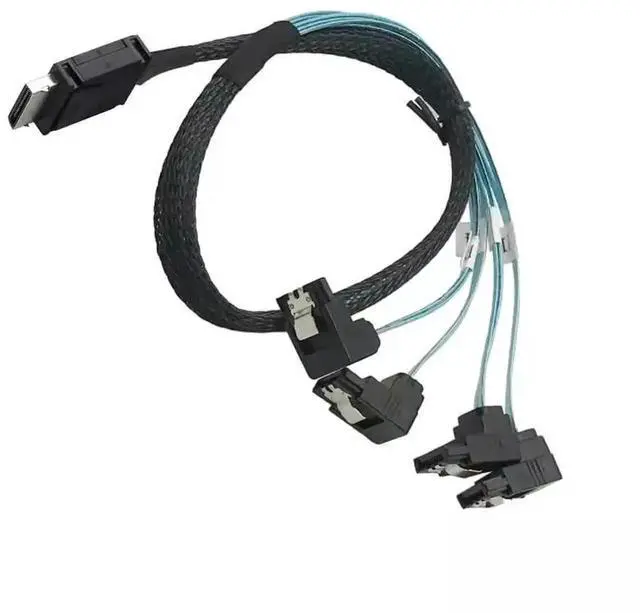Alt view image 5 of 5 - JVFYI OCuLink PCI-Express SAS SFF-8611 4i to SATA 7P 90 Degree Adapter Cable 50CM
