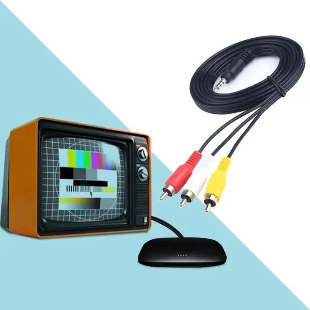 Alt view image 7 of 7 - JVFYI 3.5mm to 3 RCA Male Plug to RCA Stereo Audio Video Male AUX Cable 5FT Cord