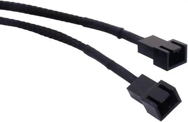 Alt view image 3 of 4 - JVFYI Case Fan 3pin 1 to 2 Splitter Cable Hub Adpater,Motherboard 3-pin Fan Sleeved Braided Y Splitter Internal Power Extension Cable for Computer CPU/Case Fan 1x2 Converter - 10 inches