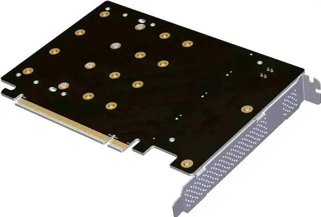 Alt view image 4 of 7 - JVFYI PCIe 4.0 16x to 4X M.2 NVME SSD Adapter Card PCIe 4.0 GEN4 Full Speed Bifurcation Four-Bay Board Expansion Card 1 to 4 M.2 NVMe SSD Adapter Support 2242 2260 2280 22110 (No Heatsink)