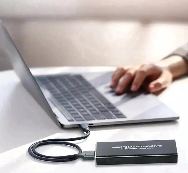 Alt view image 4 of 7 - USB C 3.0 to 12+16Pin SSD Enclosure Compatible with Apple MacBook Air pro Retina 2013 2014 2015 2016 SSD A1493 A1502 (Black)