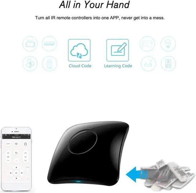 Alt view image 6 of 7 - RM4 Pro WiFi Smart Home Automation Universal Remote Controller WiFi+IR+RF Switch App Control Timer Compatible with Alexa Smart Home Automation