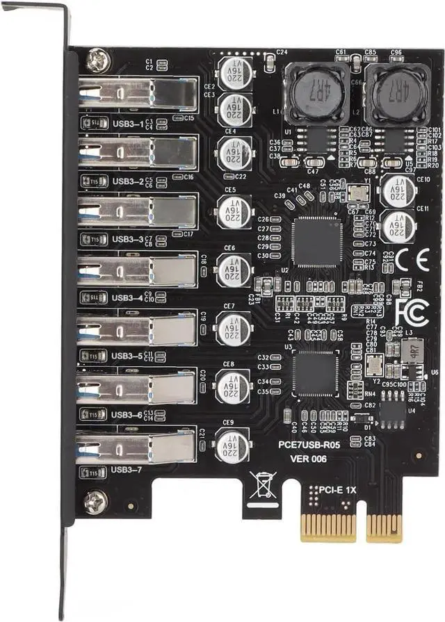 Main image of PCIE USB 3.0 Card 7 Ports PCI Expree to USB Expansion Card Super Speed 5Gbps PCI-e USB3.0 Hub Controller