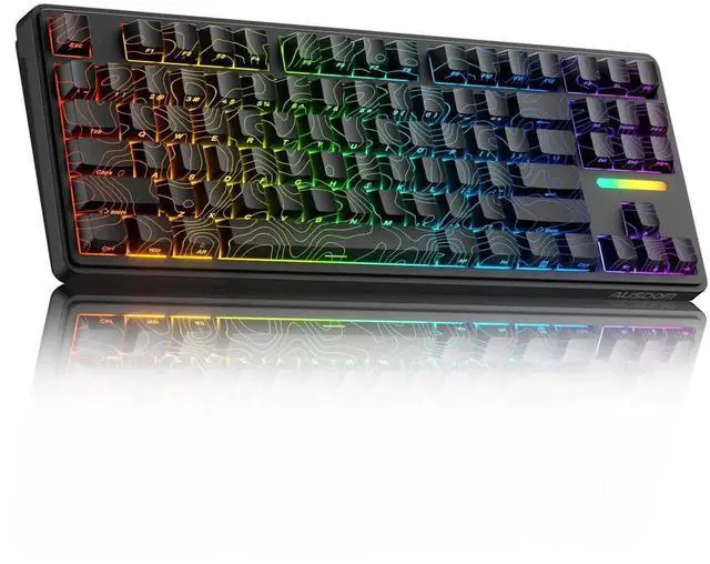 Main image of Wireless Mechanical Gaming Keyboard: 10000mAh Battery Tri-Mode 2.4G/BT5.3/USB-C Hot Swappable Custom Keyboard with RGB Backlit, Side Printed PBT Keycaps, 15-Layer Gasket Structure, Topographic