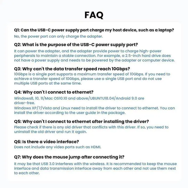 Alt view image 7 of 7 - UGREEN USB to Ethernet Adapter, 5 in 1 USB Hub with Ethernet with 2* USB-C 3.2 (10Gbps) + 1*USB-A 3.2/1*USB-A 2.0/Gigabit RJ45, Network LAN Internet Dongle Compatible for Laptop, MacBook Pro/Air, XPS