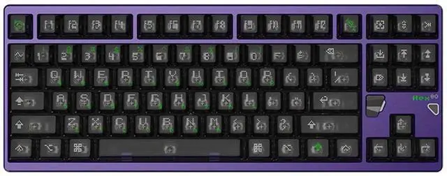 Main image of QK Hex80 HE Magnetic Gaming Keyboard, 80% TKL, CNC Aluminum, Hall-Effect Ti Switches, 8 kHz Polling, Rapid Trigger, RGB Backlight (Purple)