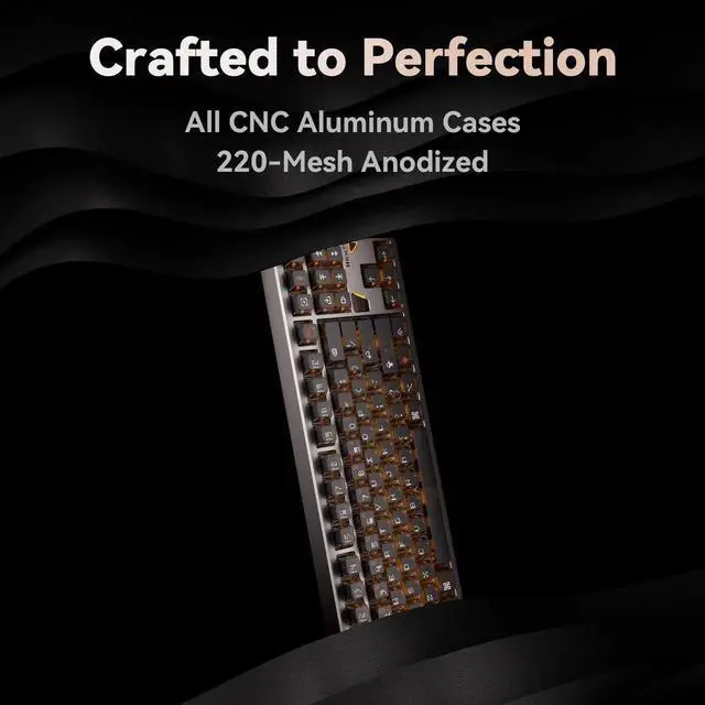 Alt view image 7 of 7 - QK Hex80 HE Magnetic Gaming Keyboard, 80% TKL, CNC Aluminum, Hall-Effect Ti Switches, 8 kHz Polling, Rapid Trigger, RGB Backlight (Purple)