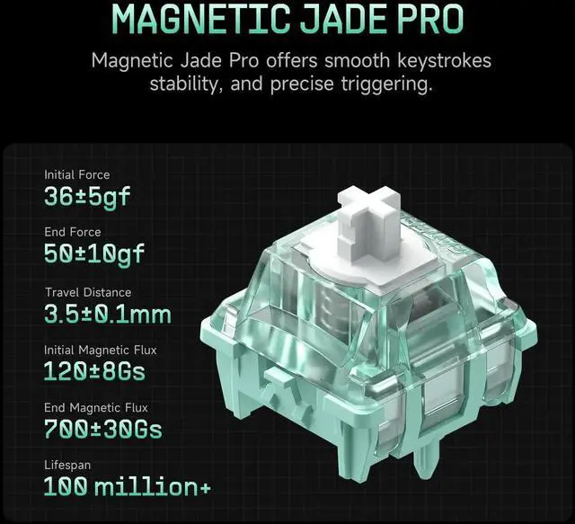 Alt view image 3 of 5 - EZ80 RS Magnetic Switch Hall Effect Gaming Keyboard (Magnetic Jade Pro)
