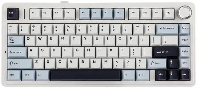 Main image of x Aula F75 Gasket Mechanical Keyboard, 75% Wireless Hot Swappable Gaming Keyboard with Five-Layer Padding&Knob, Bluetooth/2.4GHz/USB-C, RGB (Light Blue, LEOBOG Reaper Switch)
