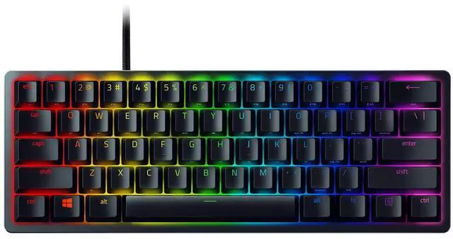 Main image of Huntsman Mini 60% Gaming Keyboard: Clicky Optical Switches - Aluminum Top Frame - Chroma RGB Lighting - PBT Keycaps - Onboard Memory - Snap Tap - Black