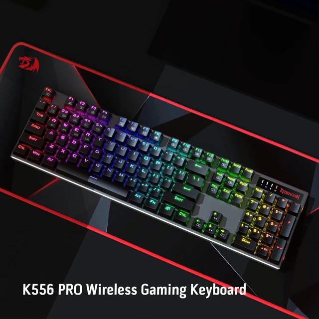 Alt view image 7 of 7 - K556 PRO Wireless RGB Mechanical Gaming Keyboard, 104-Key Aluminum | 0 Delay Tri-Mode BT/2.4GHz/USB-C for More Devices, Rock-Solid Stability, AM-PM Using Durability, Quiet Linear Red Switch